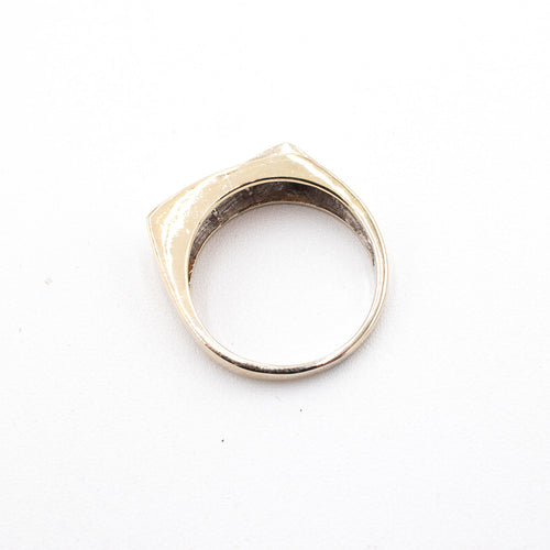 14k Two Tone Gold 0.42ctw Bezel Set Double Row Diamond Ring