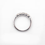 14k White Gold 0.45ctw Round Cut Diamond Five Stone Wedding Band