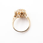 14k Yellow Gold 1.25ctw Marquise & Round Diamond Cluster Ring