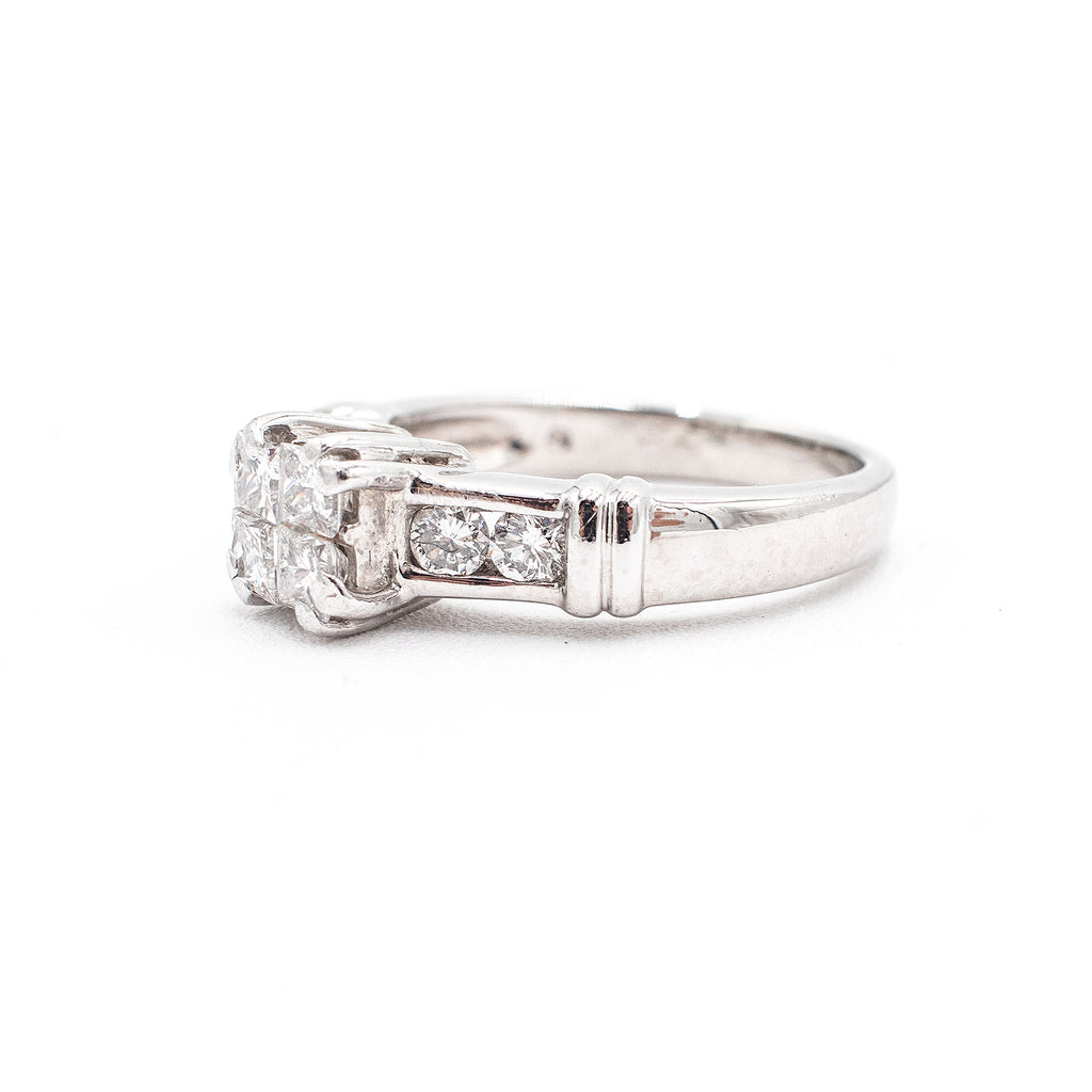 18k White Gold 1.2ctw Princess Cut Diamond Ring
