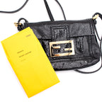 FENDI Patent Black Leather Clutch Handbag