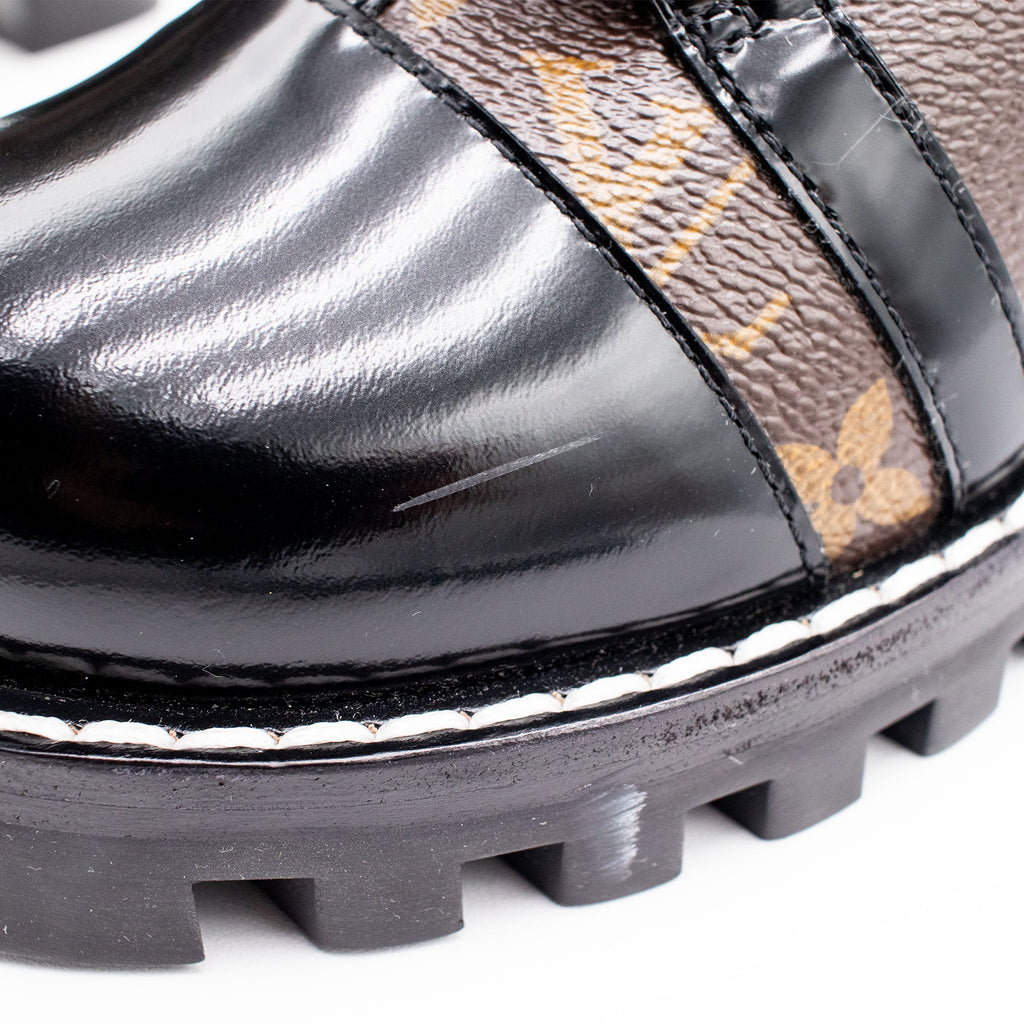 Louis Vuitton Star Trail Ankle Monogram Canvas Leather Heel Boots