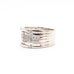 14k White Gold 0.50ctw Round Cut Diamond Pave Wide Ring