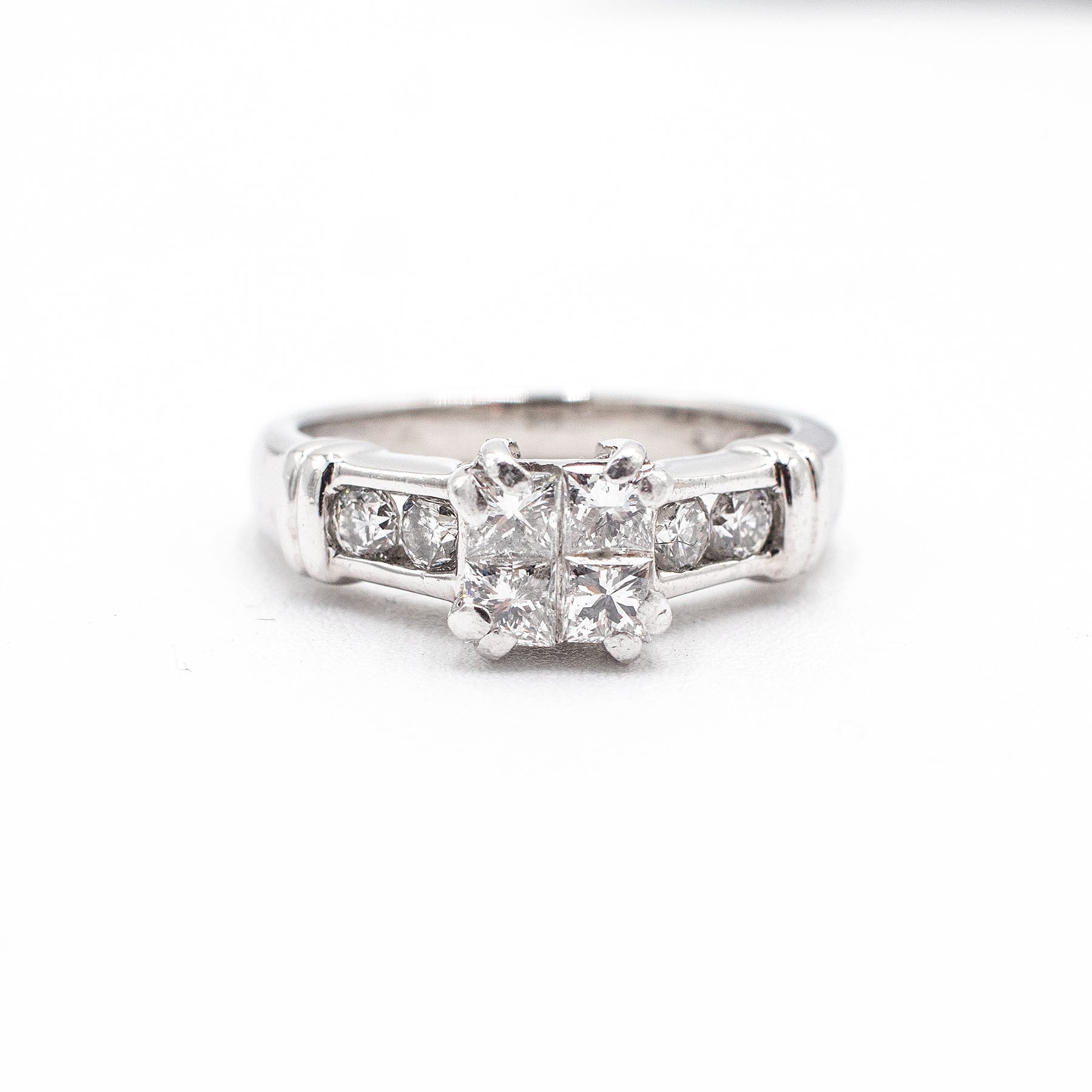 18k White Gold 1.2ctw Princess Cut Diamond Ring