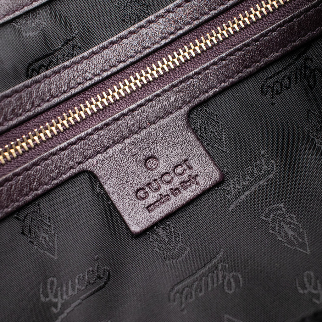 Gucci Hysteria Patent Grape Suede Clutch Handbag