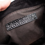 FENDI Patent Black Leather Clutch Handbag