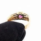 18k Yellow Gold Bezel Set Oval Ruby Diamond Ring