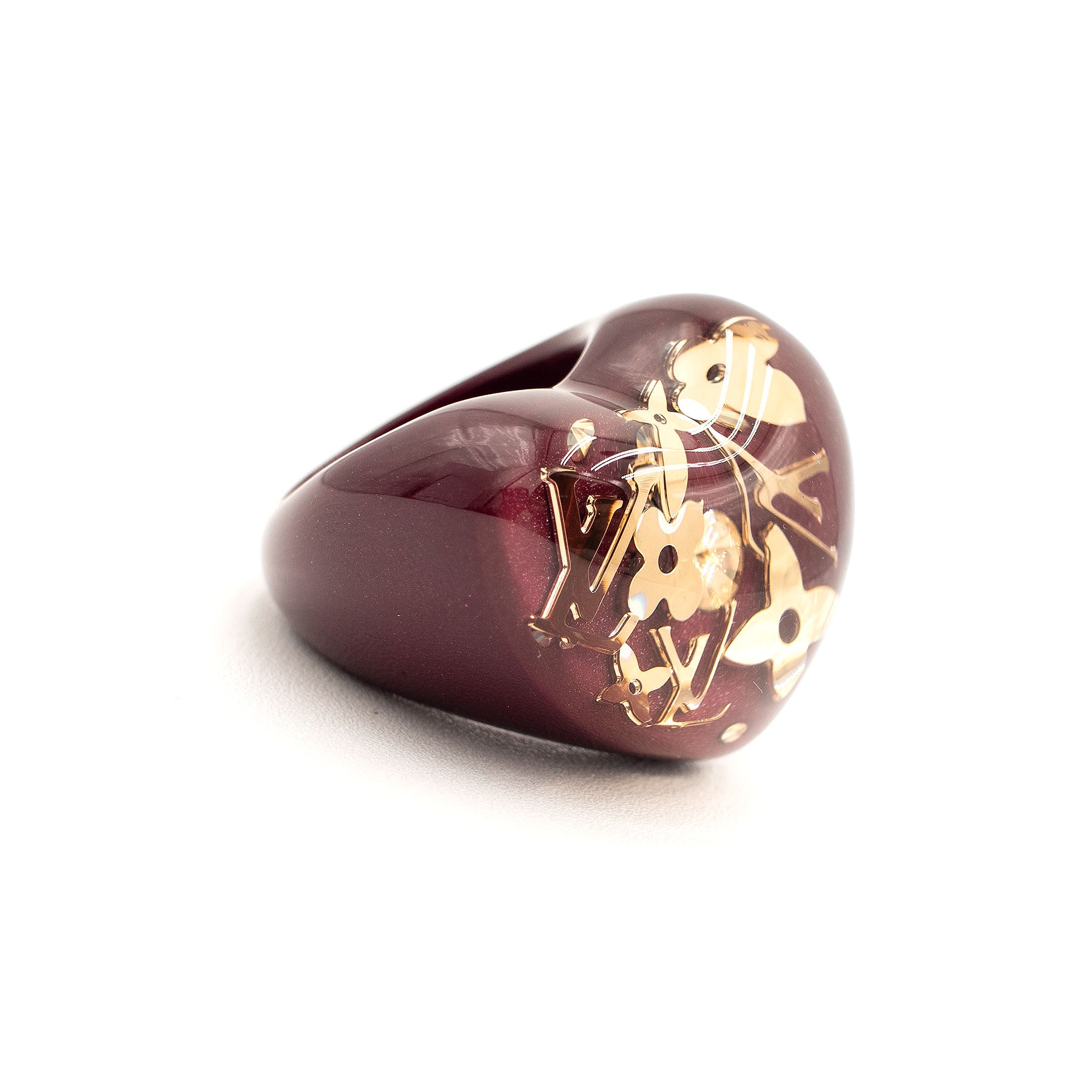 Louis Vuitton Heart Resin Monogram Ring