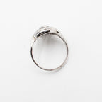14k White Gold 0.80ctw Round Cut Diamond Vintage Shield Ring