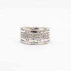 14k White Gold 0.50ctw Round Cut Diamond Pave Wide Ring