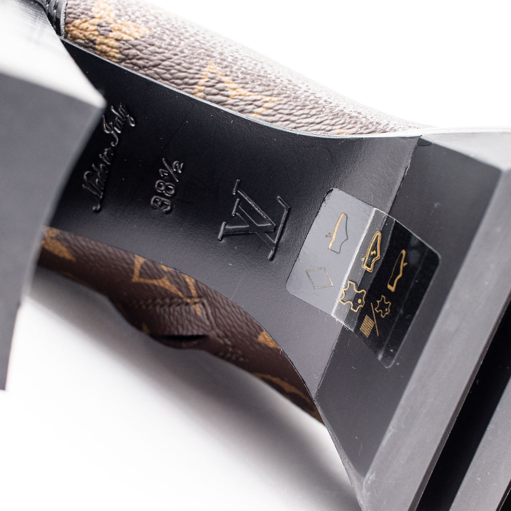 Louis Vuitton Star Trail Ankle Monogram Canvas Leather Heel Boots