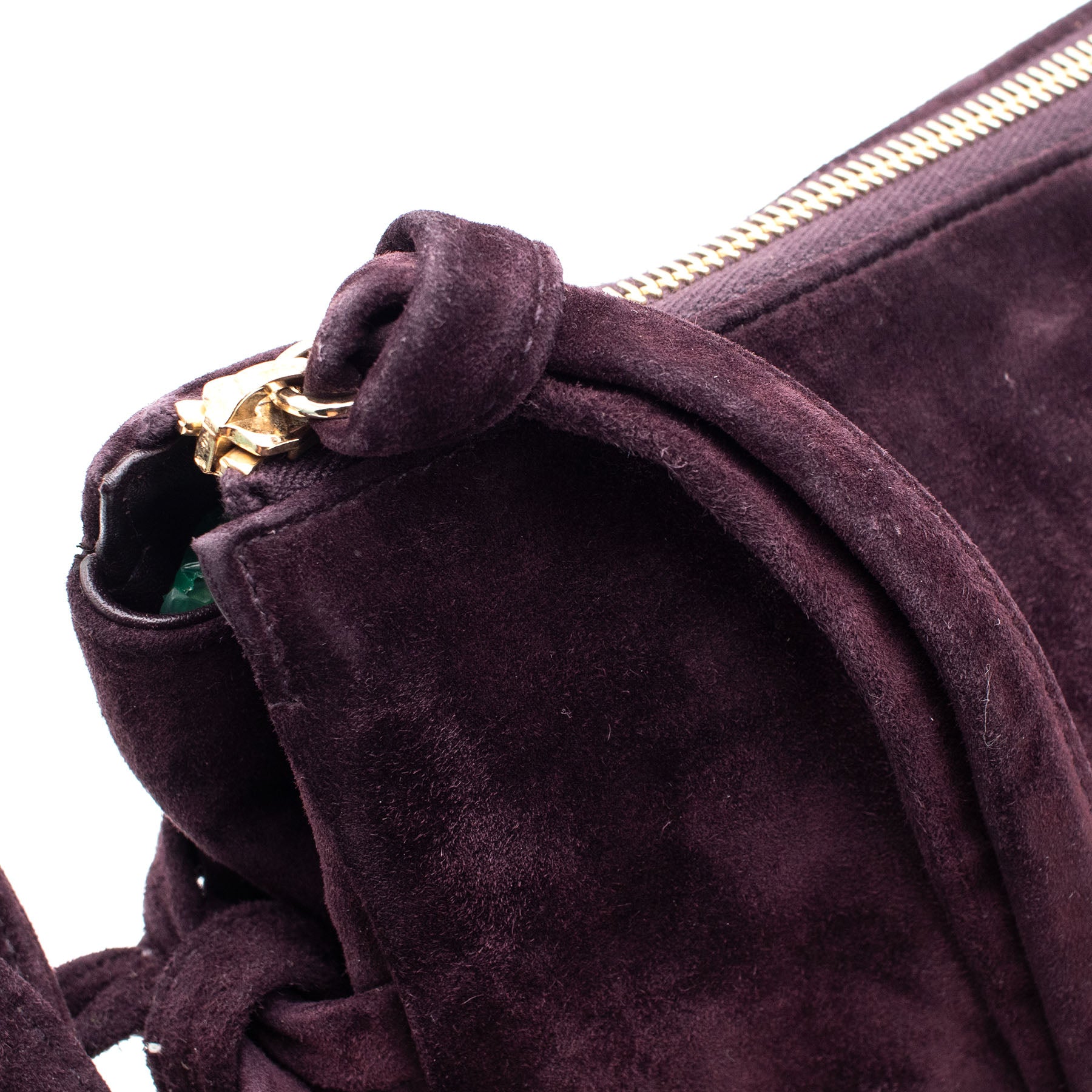 Gucci Hysteria Patent Grape Suede Clutch Handbag