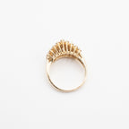 14k Yellow Gold 1.4ctw Round Cut Diamond Pyramid Style Ring