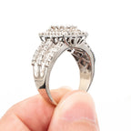 14k White Gold Multi Diamond Pave Engagement Ring