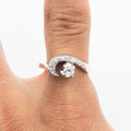14k White Gold 0.20ctw Round Diamond Freeform Ring