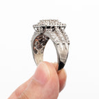 14k White Gold Multi Diamond Pave Engagement Ring