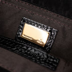 FENDI Patent Black Leather Clutch Handbag
