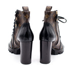 Louis Vuitton Star Trail Ankle Monogram Canvas Leather Heel Boots