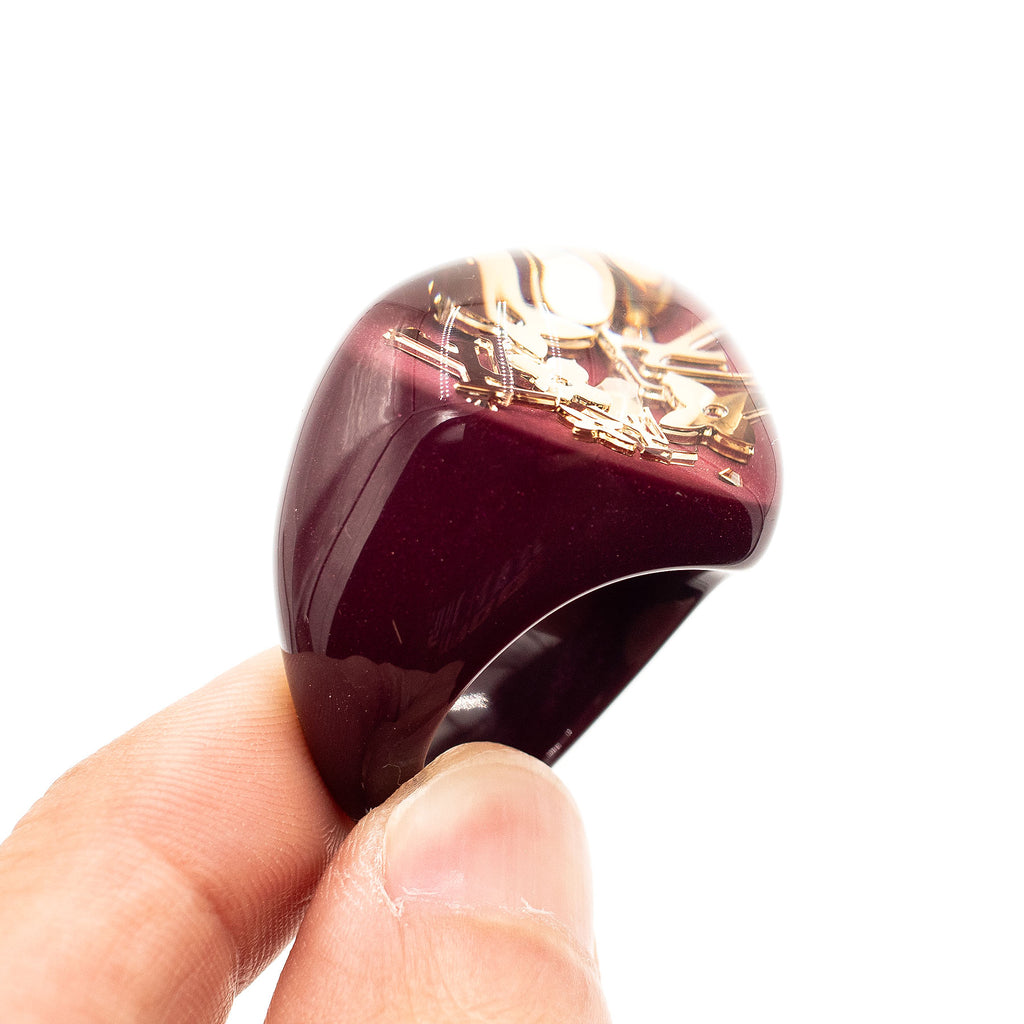 Louis Vuitton Heart Resin Monogram Ring