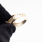 14k Yellow Gold Oval Cut Emerald Open Work Ring