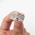 14k White Gold 0.50ctw Round Cut Diamond Pave Wide Ring