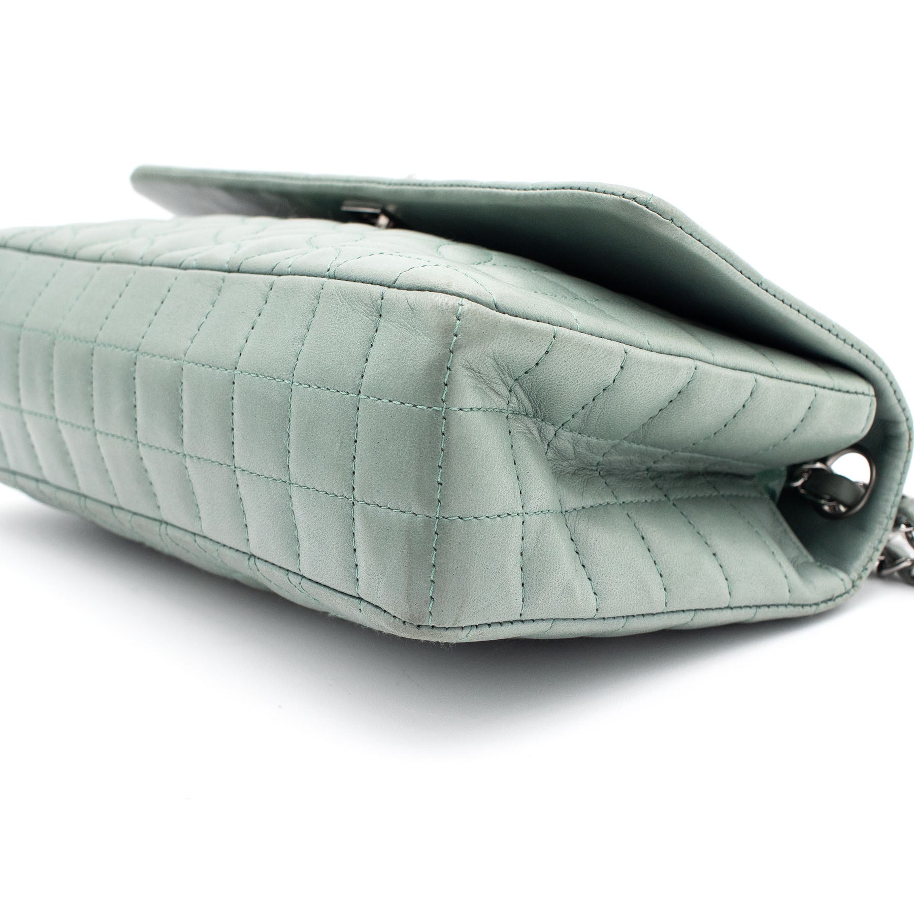 Chanel Lambskin Lady Quilted Graphic Single Flap Mint Color Handbag