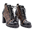 Louis Vuitton Star Trail Ankle Monogram Canvas Leather Heel Boots