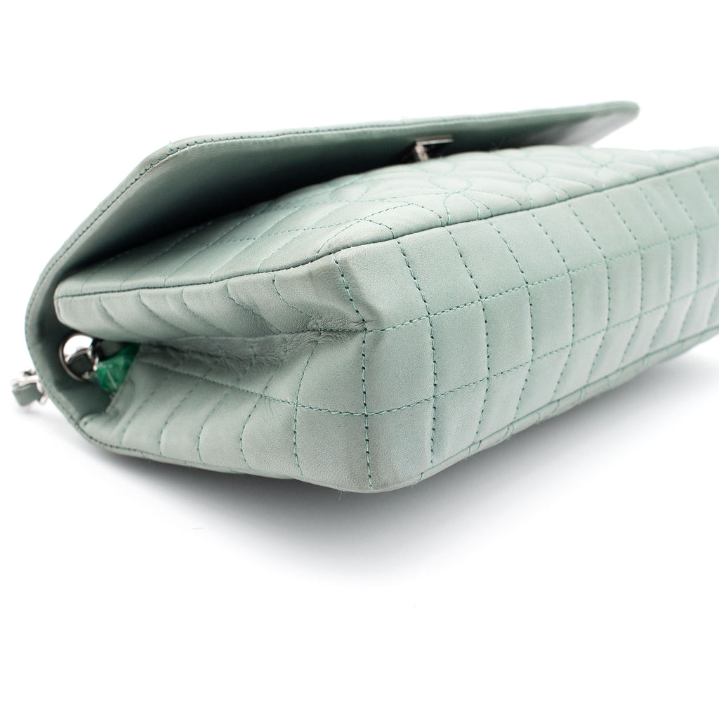 Chanel Lambskin Lady Quilted Graphic Single Flap Mint Color Handbag