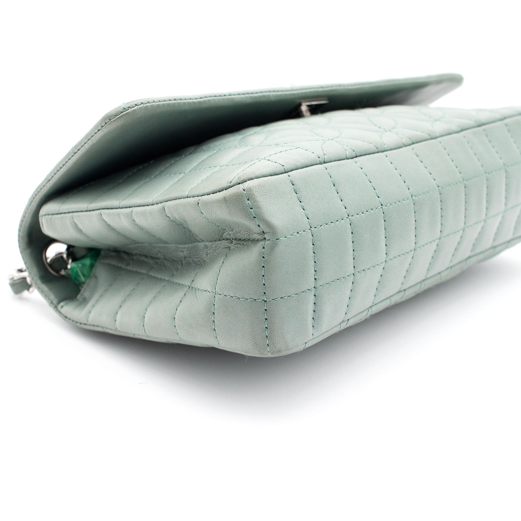Chanel Lambskin Lady Quilted Graphic Single Flap Mint Color Handbag
