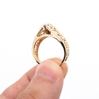 14k Yellow Gold 0.30ctw Marquise Cut Open Work Antique Ring