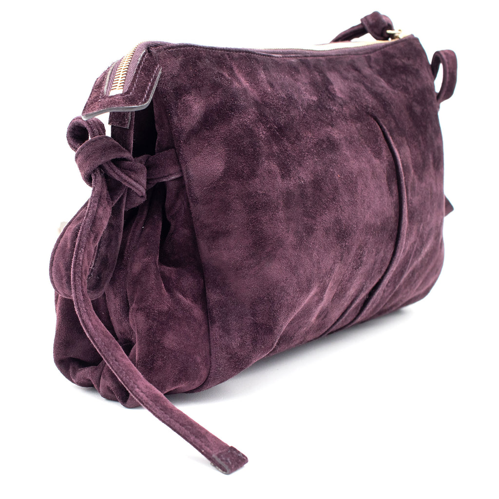 Gucci Hysteria Patent Grape Suede Clutch Handbag