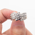 14k White Gold 1ctws Round Cut Diamond 5 Row Ring