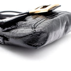 FENDI Patent Black Leather Clutch Handbag