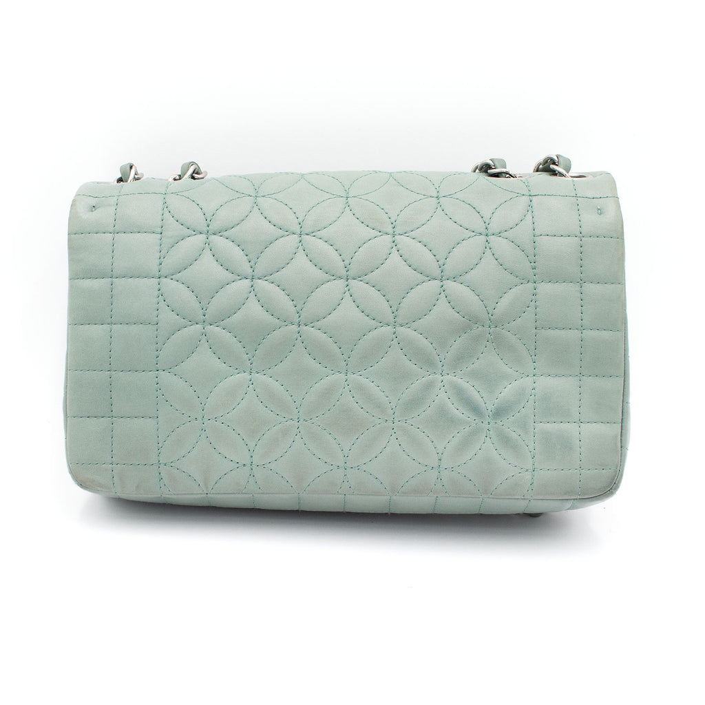 Chanel Lambskin Lady Quilted Graphic Single Flap Mint Color Handbag