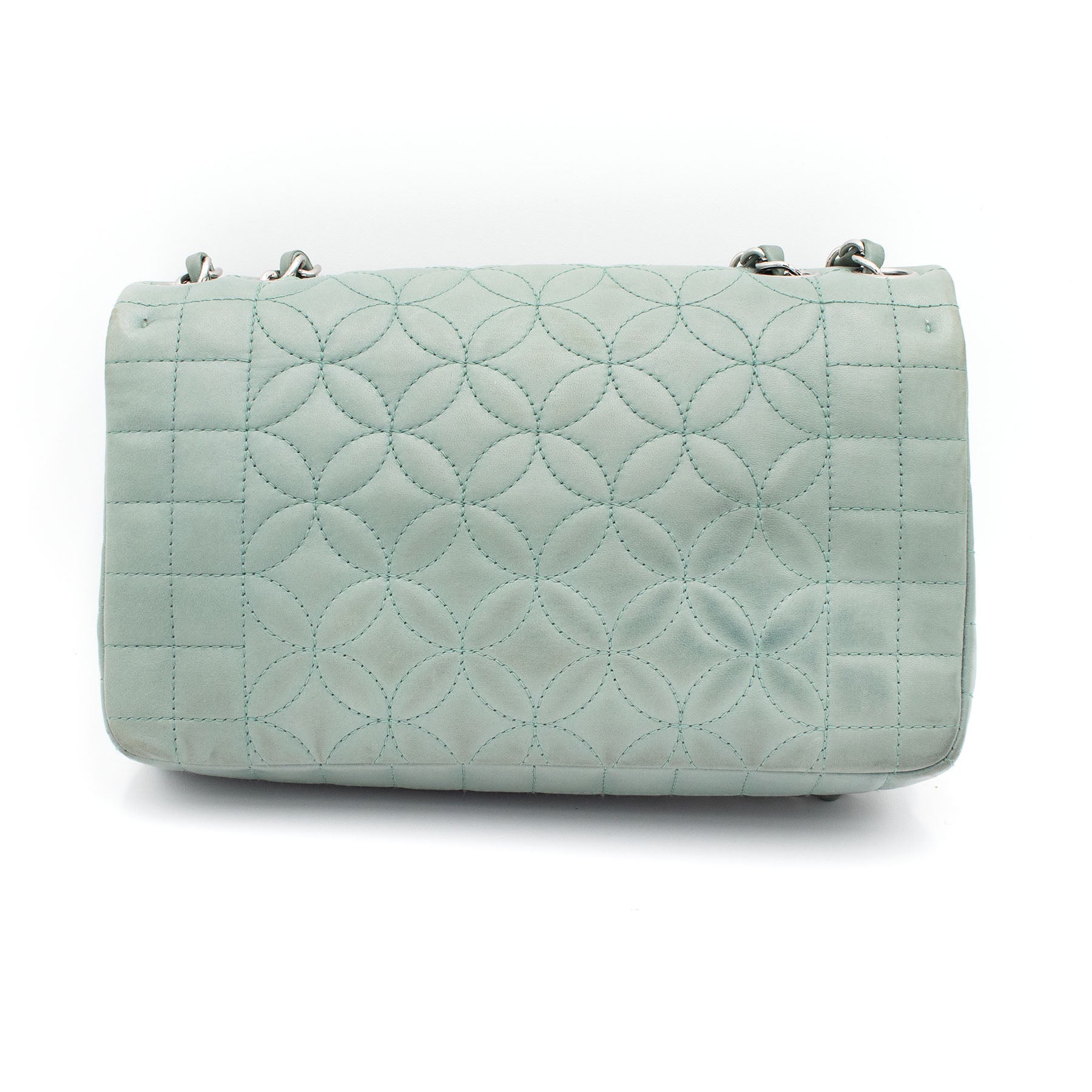 Chanel Lambskin Lady Quilted Graphic Single Flap Mint Color Handbag
