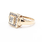 14k Yellow Gold 0.65ctw Princess & Round Cut Diamond Ring