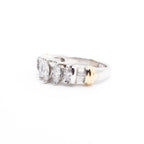 14k Two Tone Marquise Cut Diamond Five Stone Ring