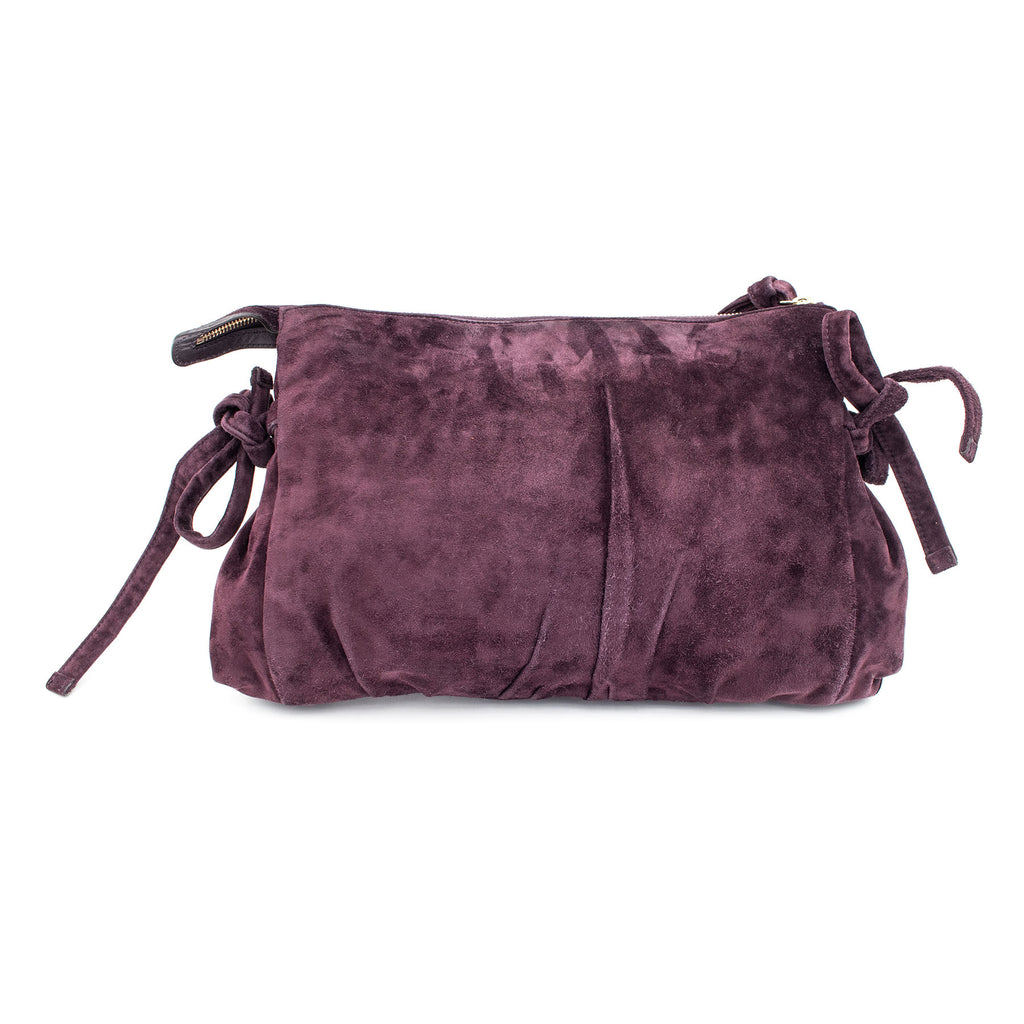 Gucci Hysteria Patent Grape Suede Clutch Handbag