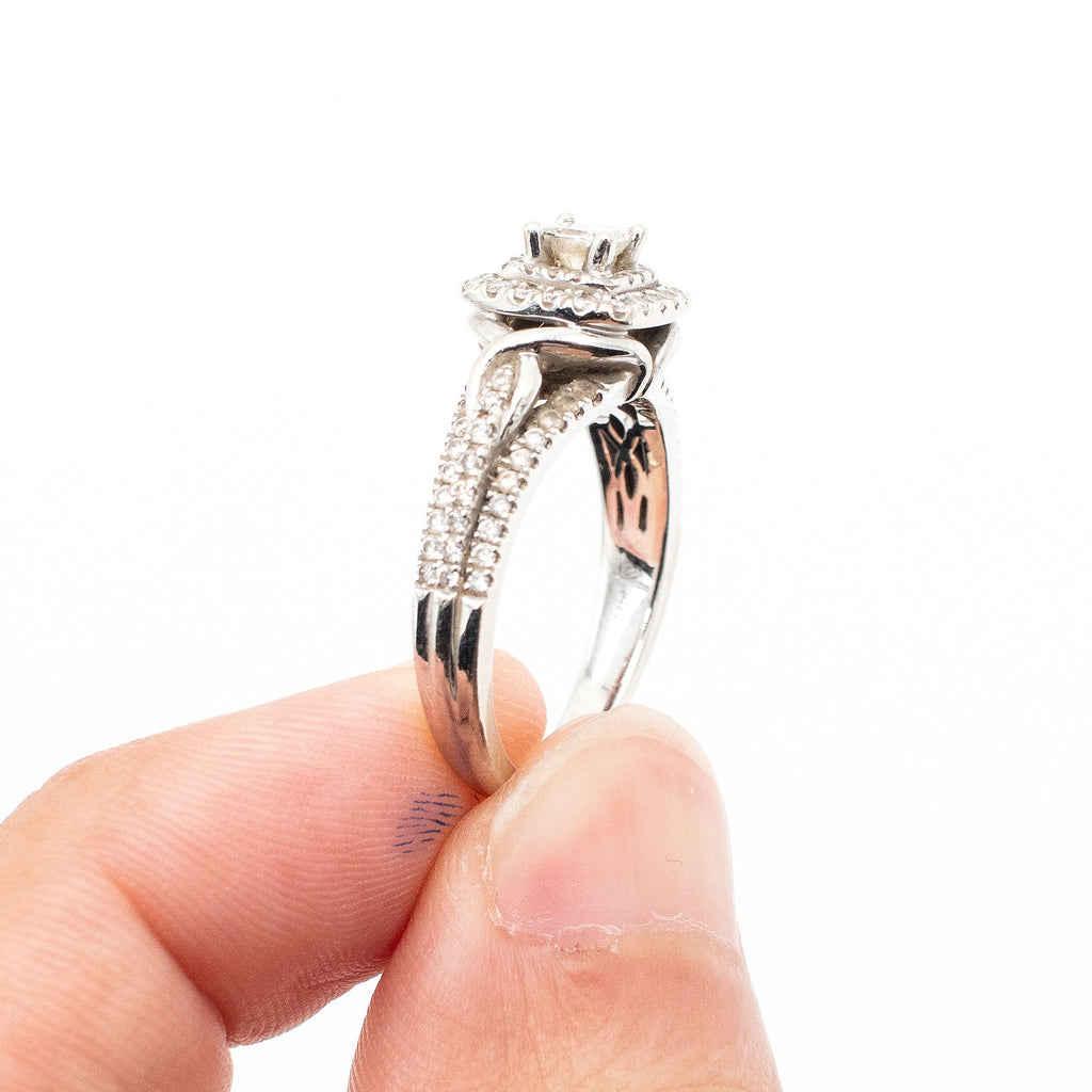 14k White Gold Diamond Engagement Ladies Ring