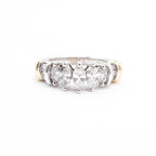 14k Two Tone Marquise Cut Diamond Five Stone Ring