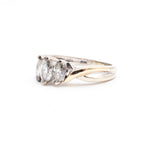 14k White Gold 1.05ctw Marquise Cut Triple Diamond Ring