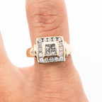 14k Yellow Gold 0.65ctw Princess & Round Cut Diamond Ring