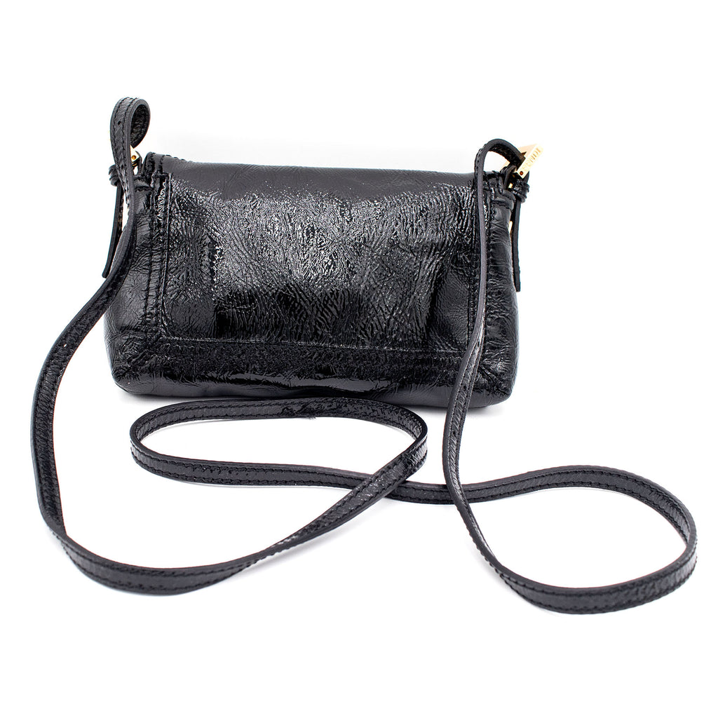 FENDI Patent Black Leather Clutch Handbag