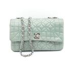 Chanel Lambskin Lady Quilted Graphic Single Flap Mint Color Handbag