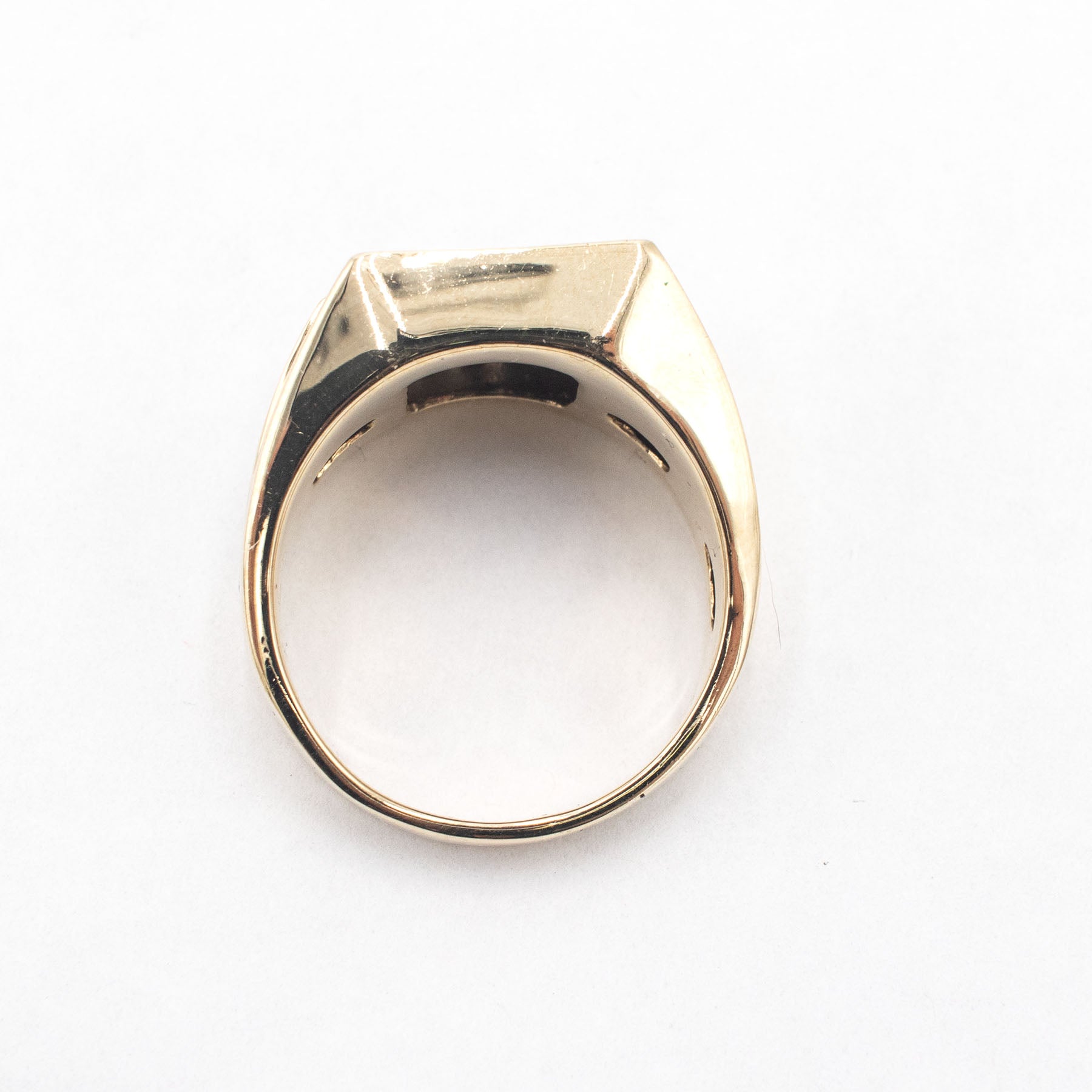 14k Yellow Gold Black & White Diamond Mens Ring