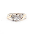 14k White Gold 1.05ctw Marquise Cut Triple Diamond Ring