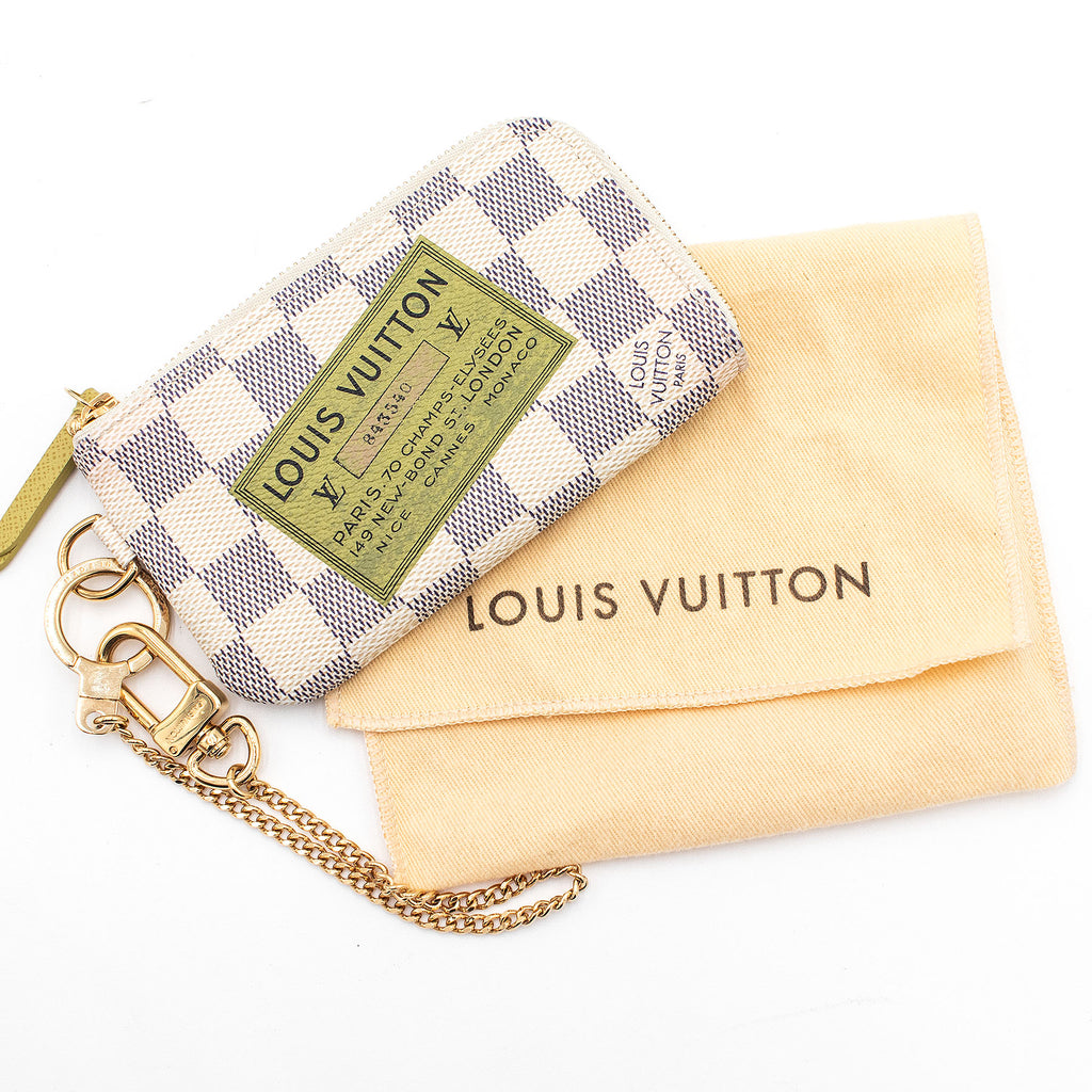Louis Vuitton Damier Azur Coin Wallet with Keychain & Dustbag