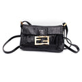 FENDI Patent Black Leather Clutch Handbag