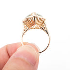 14k Yellow Gold Pear Shape Lime Gemstone Ladies Ring