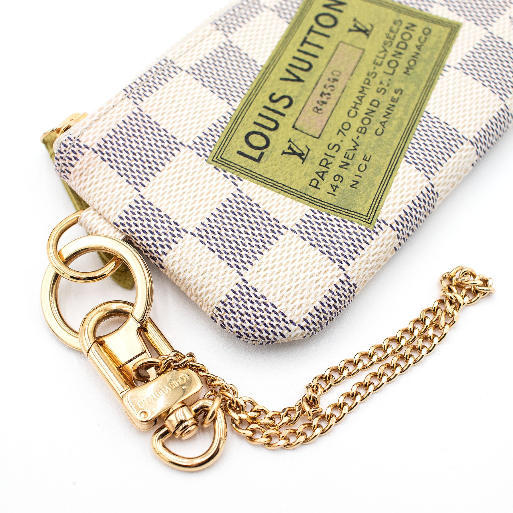 Louis Vuitton Damier Azur Coin Wallet with Keychain & Dustbag